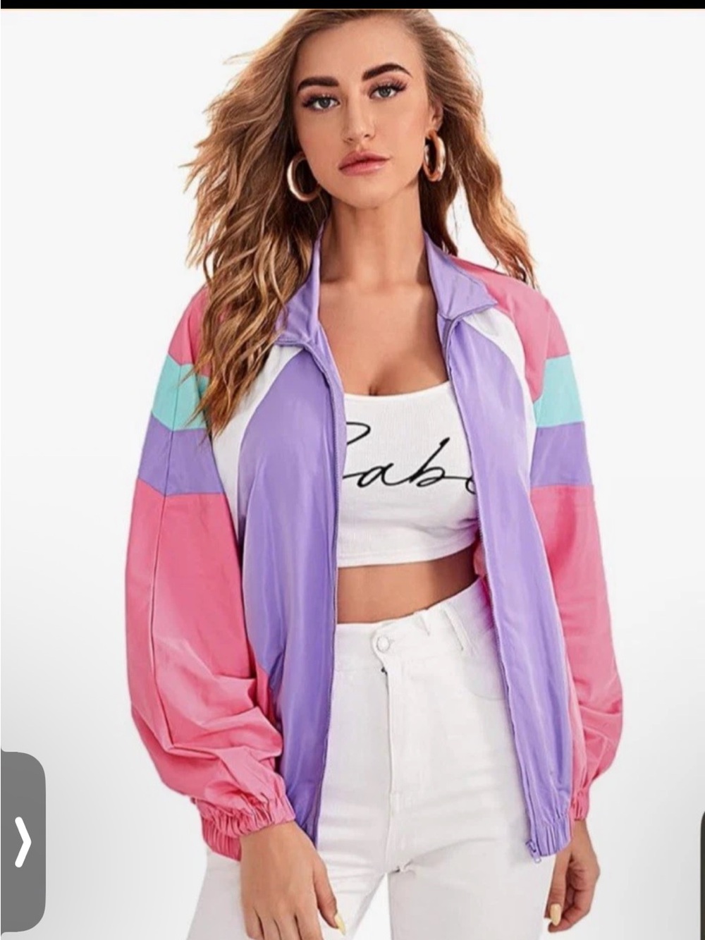 Colorblock Pastel Windbreaker Jacket - Pink & Lavender